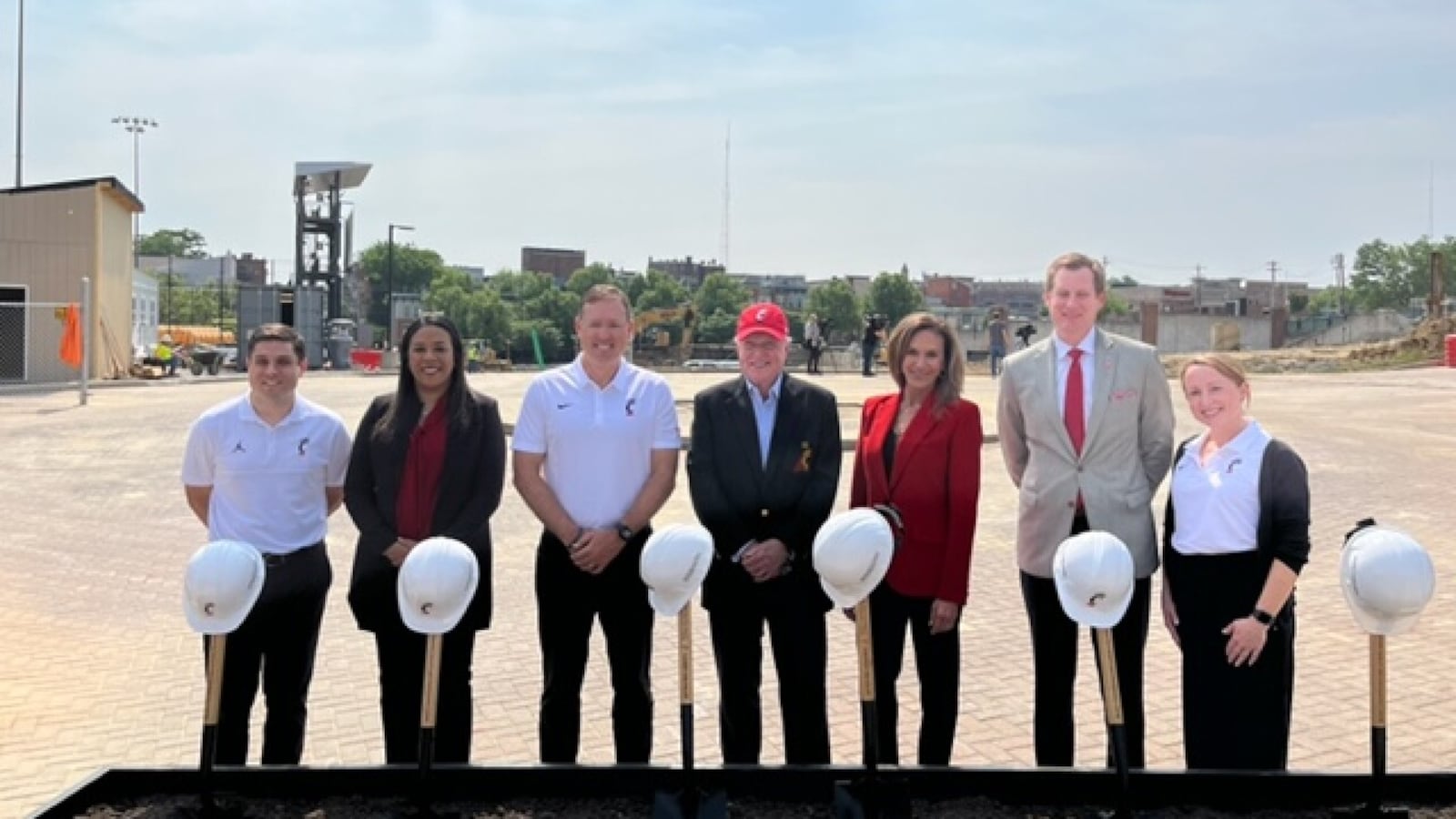 The University of Cincinnati hosted a groundbreaking ceremony Tuesday morning for its new indoor practice facility and performance center. Mike Dyer/WCPO