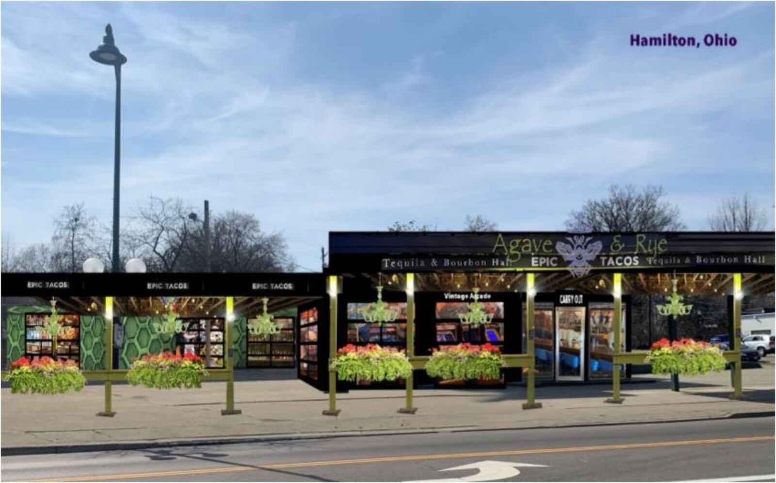 Here is what the proposed Agave & Rye restaurant and bar is to look like, at the former Ritzi Body Shop location on Main Street in Hamilton. PROVIDED