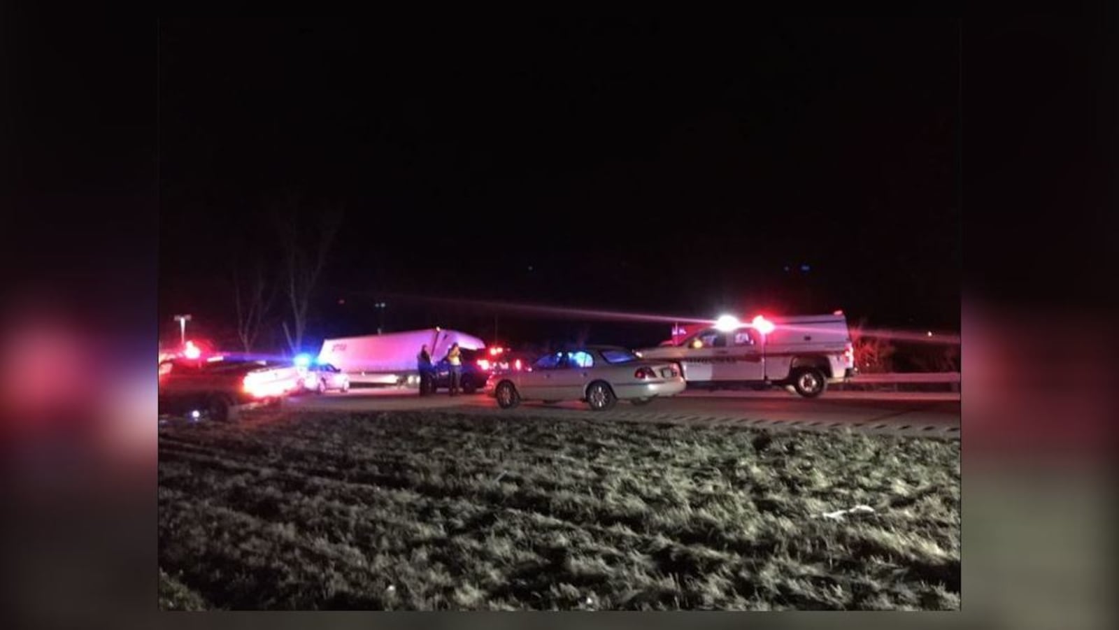 A fatal accident occurred on I-75 South in Moraine on Friday night, Feb. 21, 2020. (Noah Fickert/Staff)