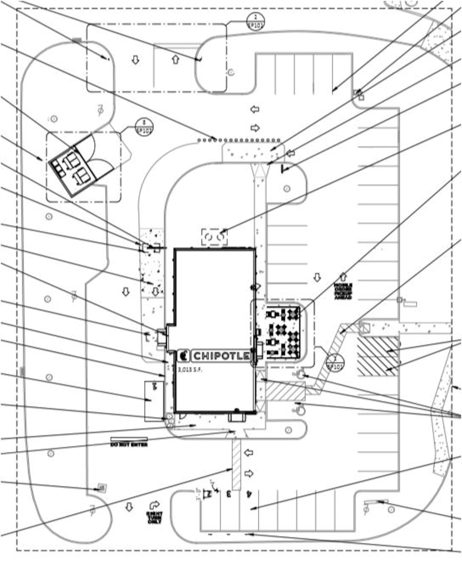 Here's the architectural site plan for the Chipotle planned for the former Hardee's location at 1510 S. Erie Blvd. PROVIDED