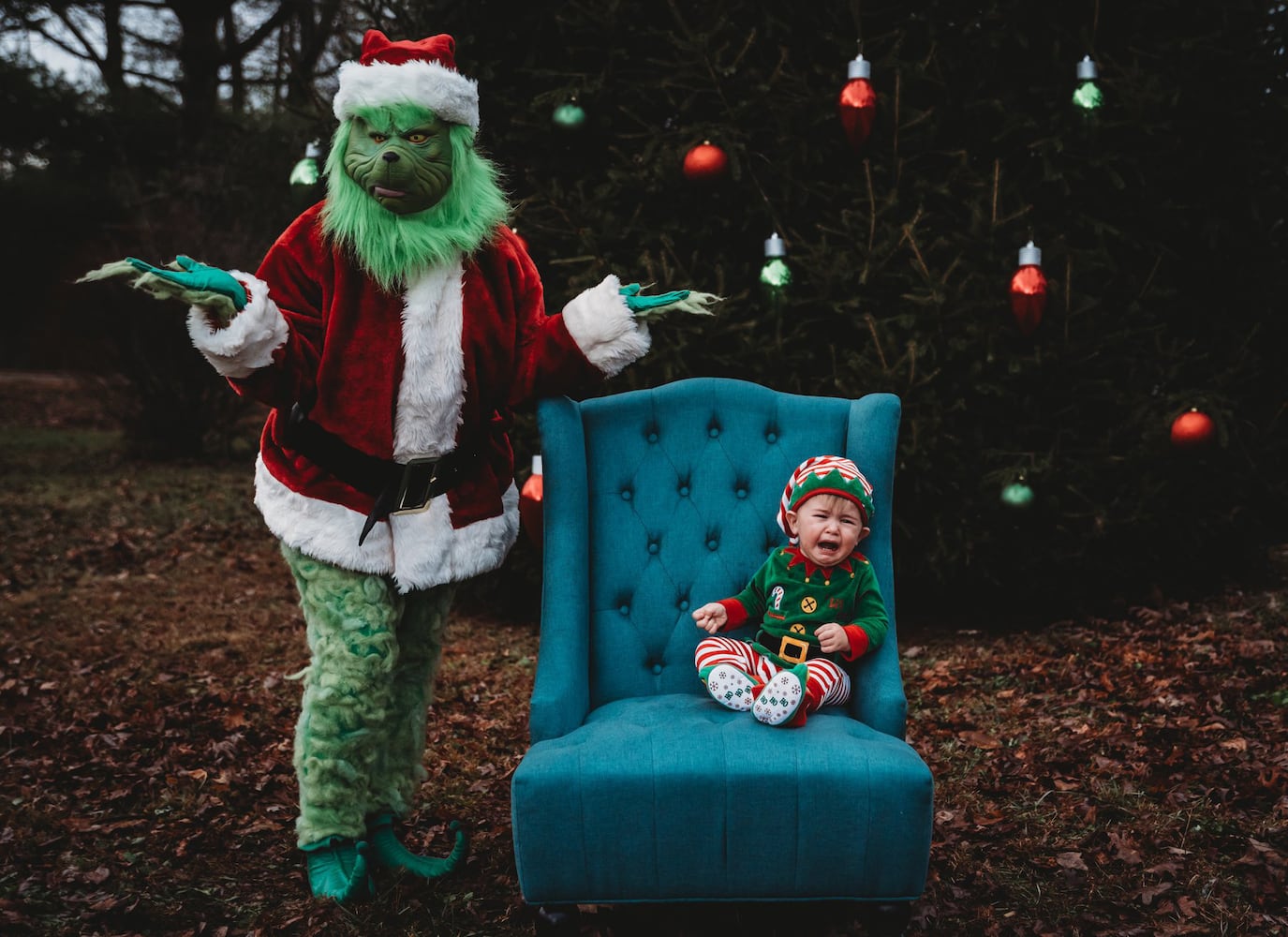 Photos: The Grinch surprises, scares children during photo shoot