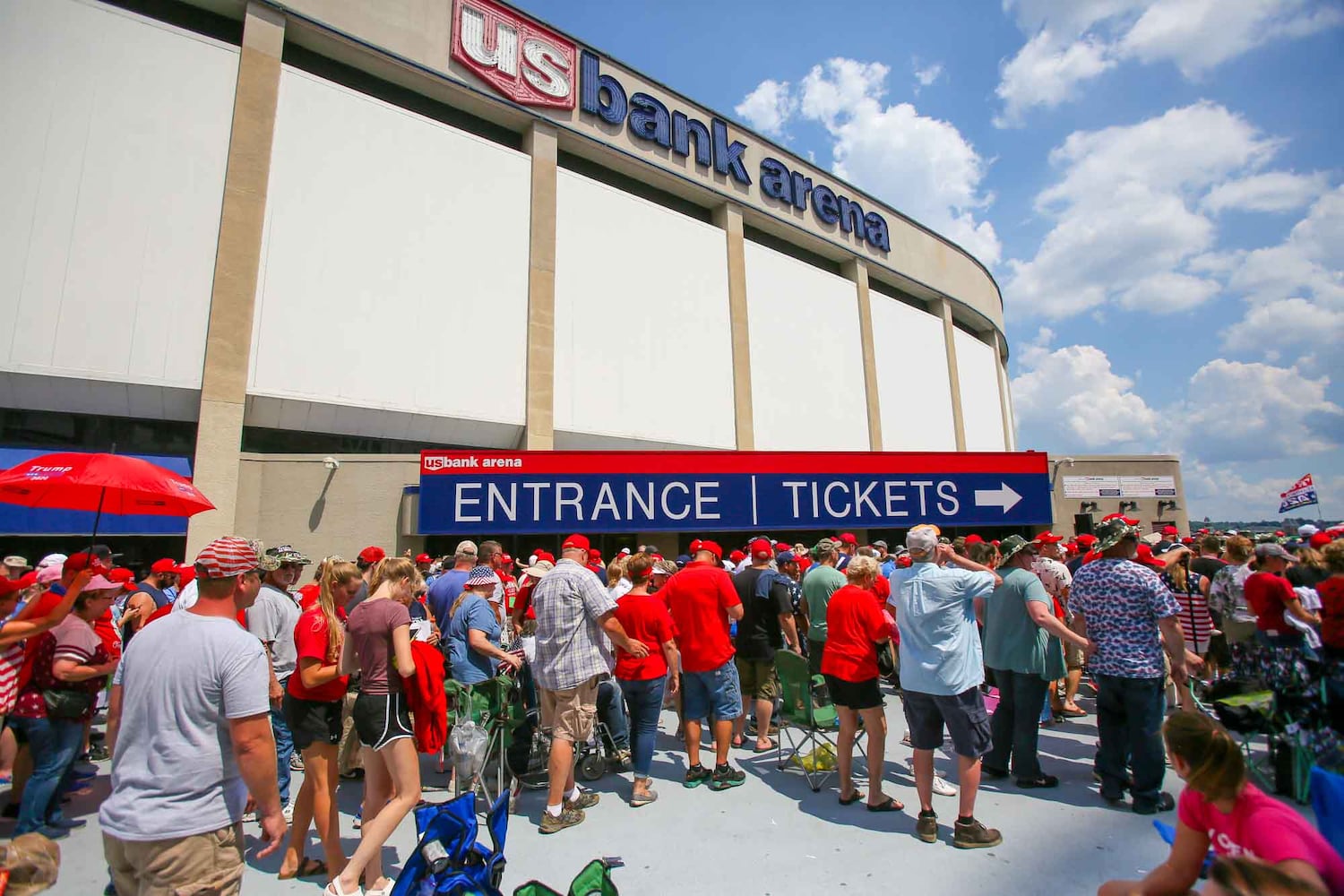 PHOTOS Crowd arrives for President Donald Trump rally in Cincinnati