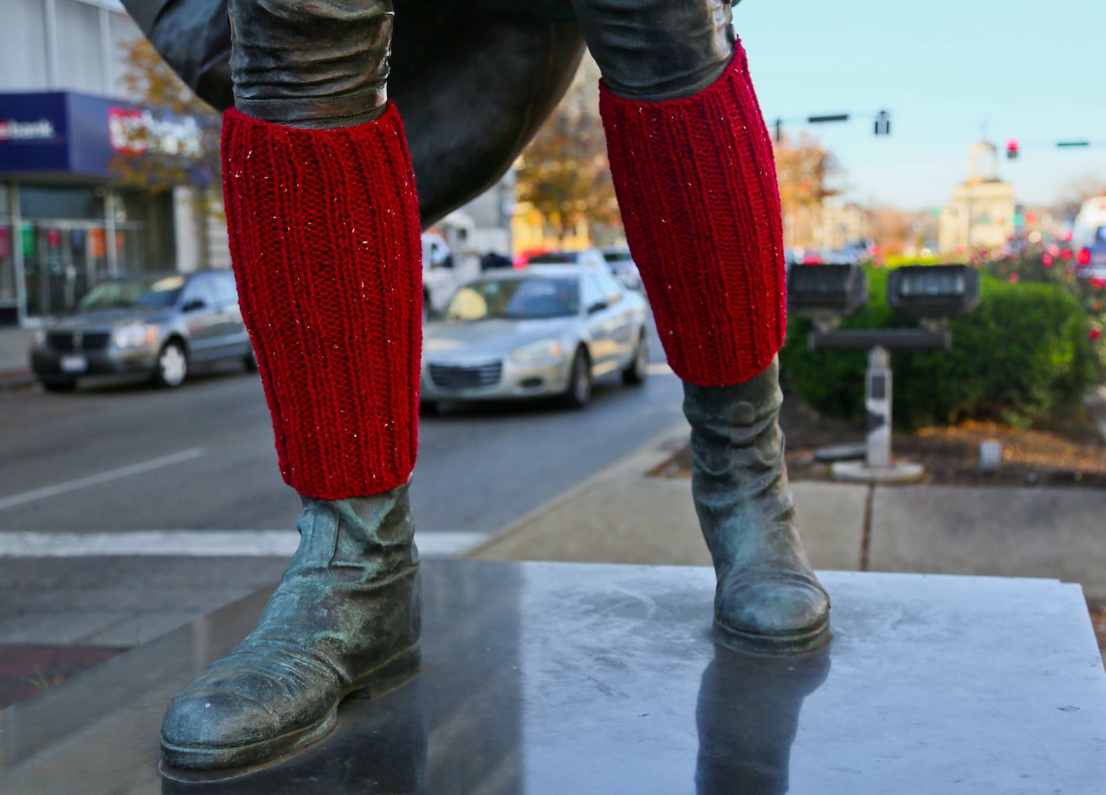 Alexander Hamilton has been “yarnbombed” several times. 