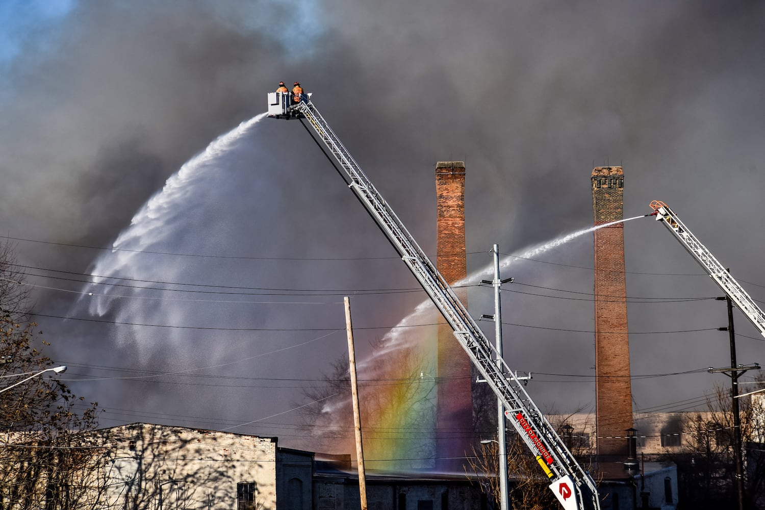 PHOTOS: Large fire at old Middletown Paperboard building on New Year’s Day