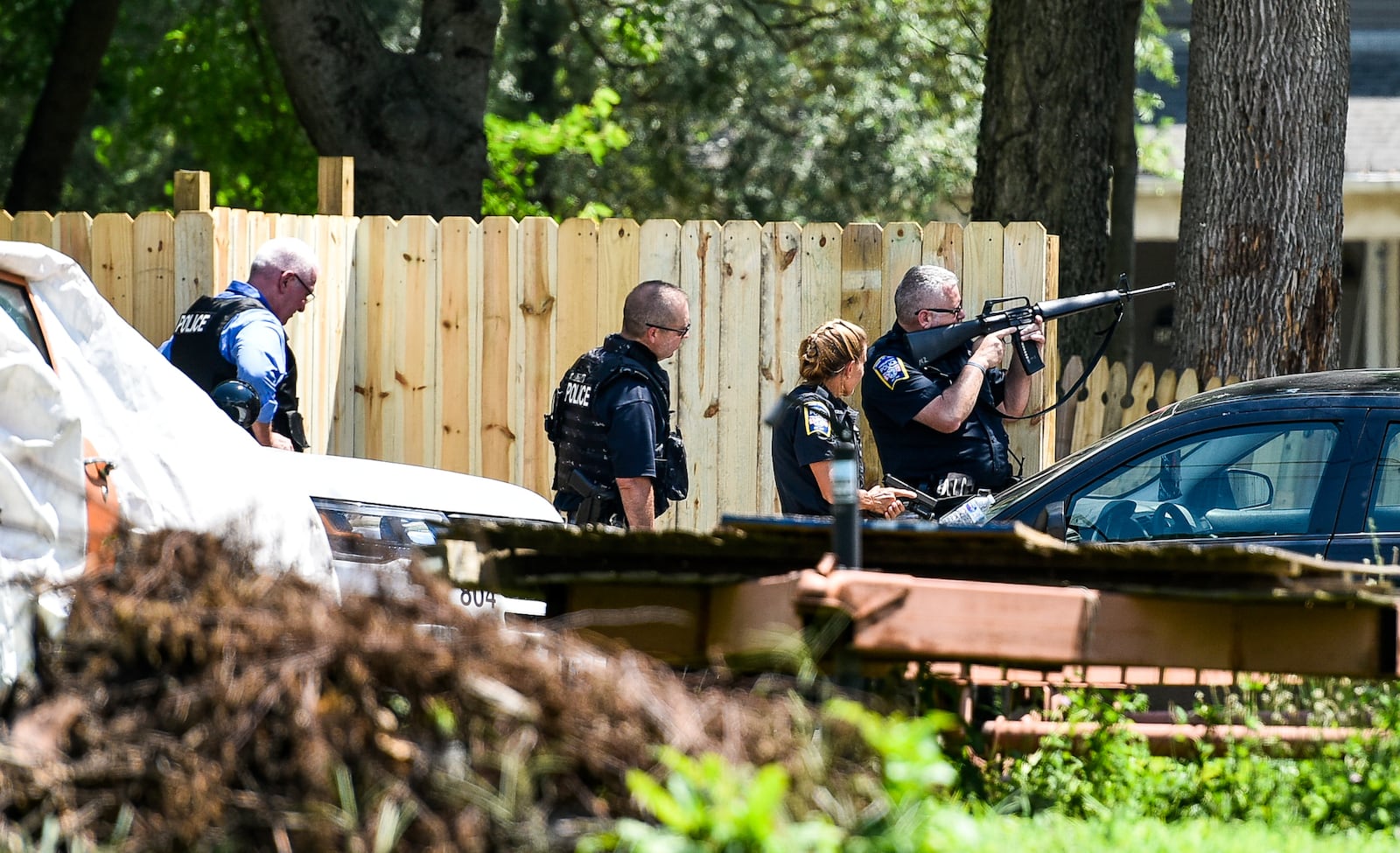 Middletown Police took Ebb Duhamel in custody without incident after a standoff in the 600 block of Baltimore Street Thursday, July 5 in Middletown. Duhamel was in a standoff with law enforcement officials in Franklin Twp. on Wednesday, but escaped. NICK GRAHAM/STAFF