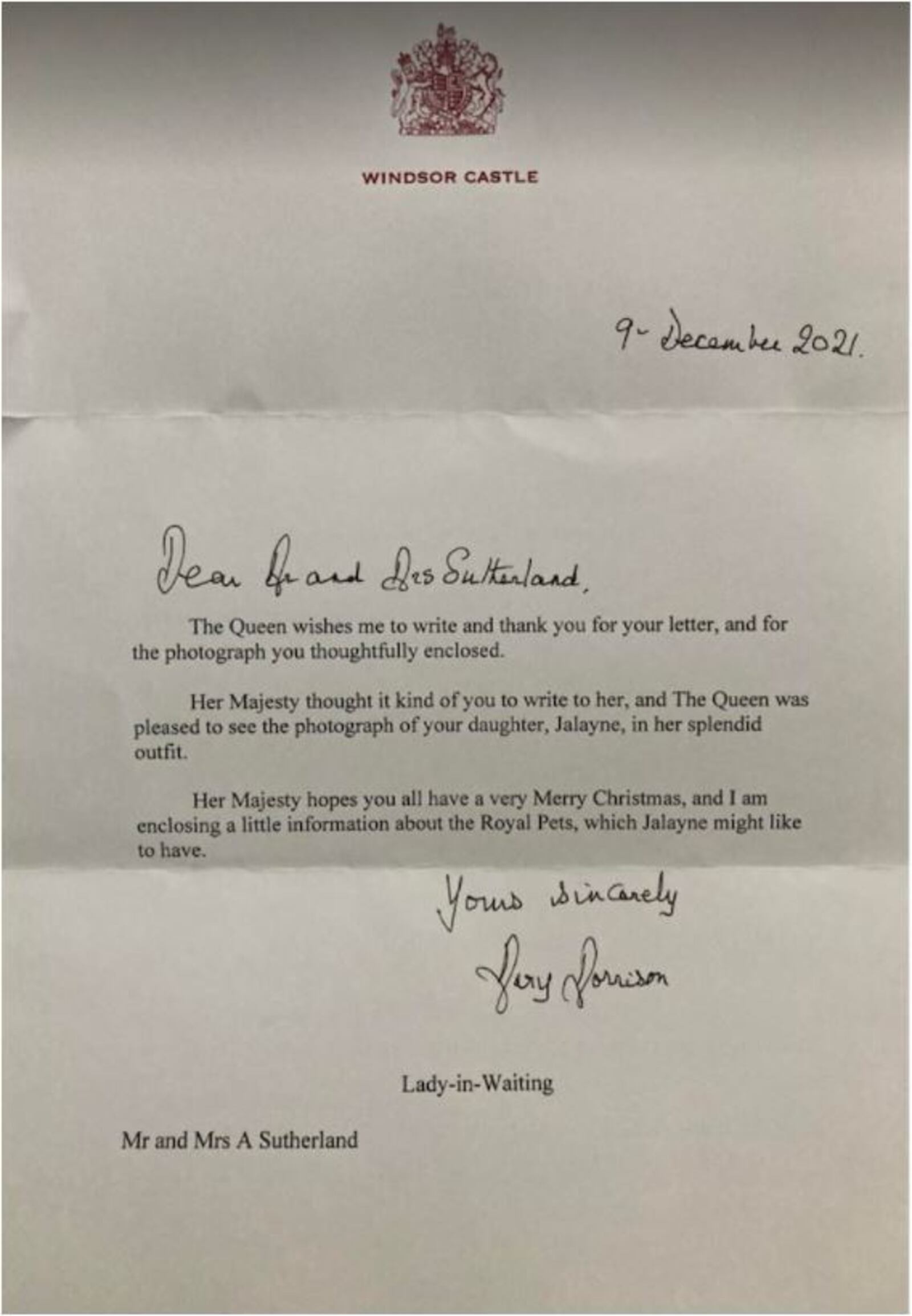 Jalayne Sutherland’s Halloween costume was such a smash, she became a worldwide sensation, even prompting her to receive a letter from Queen Elizabeth II’s Lady-in-Waiting, sending her wishes for “a very Merry Christmas.”