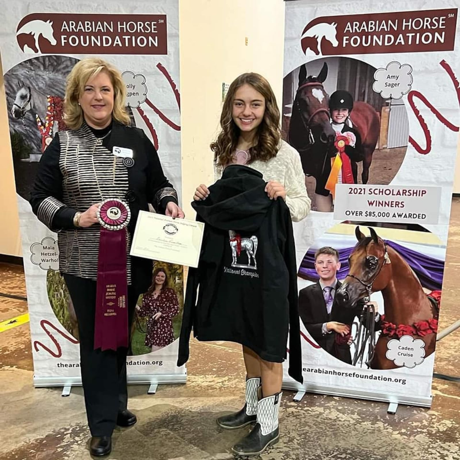 Talawanda sophomore Cecilia Guenther was the Talawanda/Butler Tech chapter’s top judging team member at the National Arabian Horse Association competition. She earned a $750 scholarship to any college of her choice as well as an embroidered jacket as her prize. CONTRIBUTED