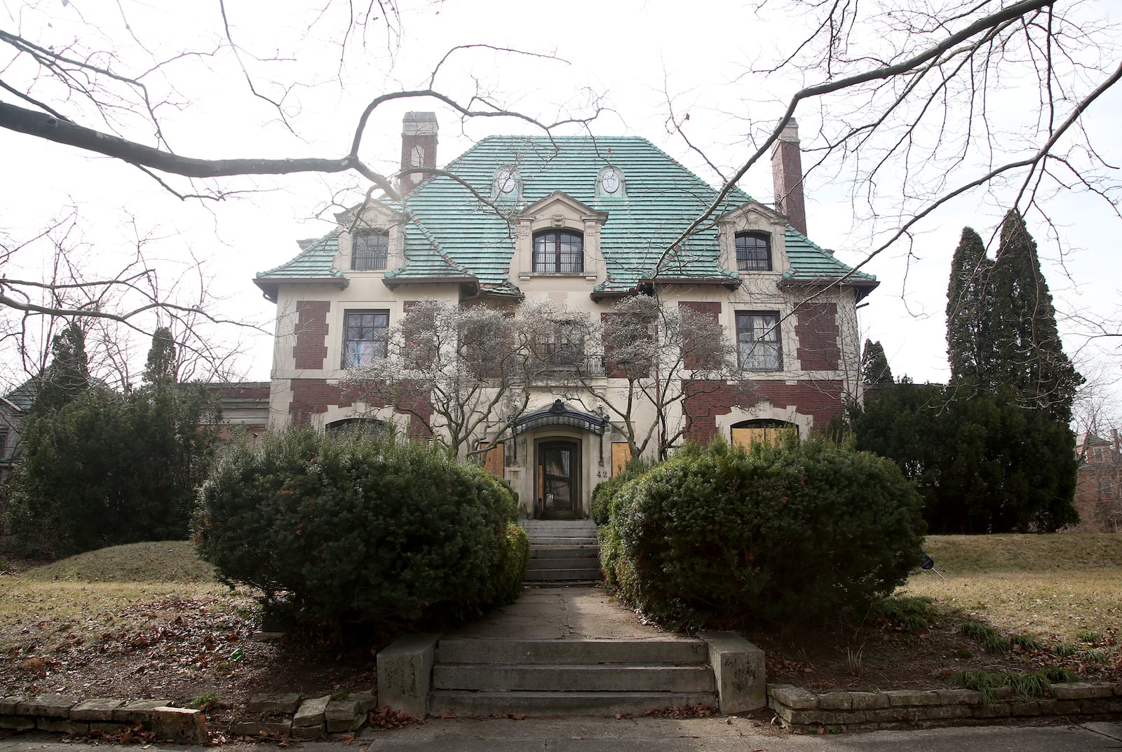 The Traxler Mansion, located in the Dayton View Historic District, was built around 1910 for Louis Traxler, a Dayton department store owner. The elegant 10,000 square-foot home was built in the French Chateauesque style, the same concept as the storied Biltmore House on the Biltmore Estate in Asheville, NC. The mansion has been vacant for a decade and Preservation Dayton Inc. would like to save it, and other properties like it, before they are lost forever. LISA POWELL / STAFF