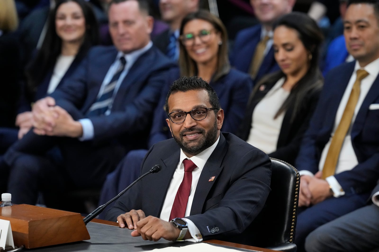 Kash Patel, President Donald Trump's choice to be director of the FBI, appears before the Senate Judiciary Committee for his confirmation hearing, at the Capitol in Washington, Thursday, Jan. 30, 2025. (AP Photo/J. Scott Applewhite)