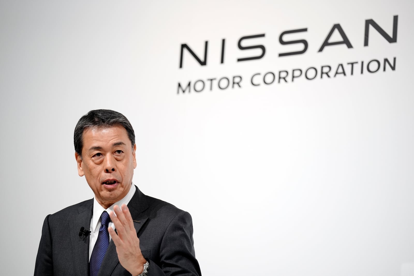 FILE - Nissan Chief Executive Makoto Uchida speaks during a joint news conference in Tokyo, Japan, Monday, Dec. 23, 2024. (AP Photo/Eugene Hoshiko, File)