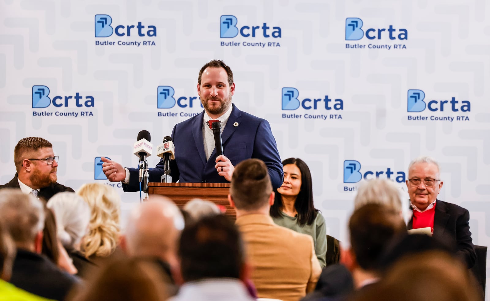 In this file photo, Butler County Regional Transit Authority executive director Matthew Dutkevicz speaks during a groundbreaking ceremony for Chestnut Street Station in Oxford. Three agencies are partnering to develop a multi-million dollar transit project considered to be transformational for the region. The Butler County Regional Transit Authority, Miami University and the city of Oxford have worked for years on a multimodal station at Chestnut Fields at 97 W. Chestnut St. in Oxford as it will serve as a hub for passenger connections to Butler County RTA services and regional buses and is scheduled to be operational by late 2025. It is also planned to be an Amtrak stop, which will be operational by 2026. NICK GRAHAM/FILE