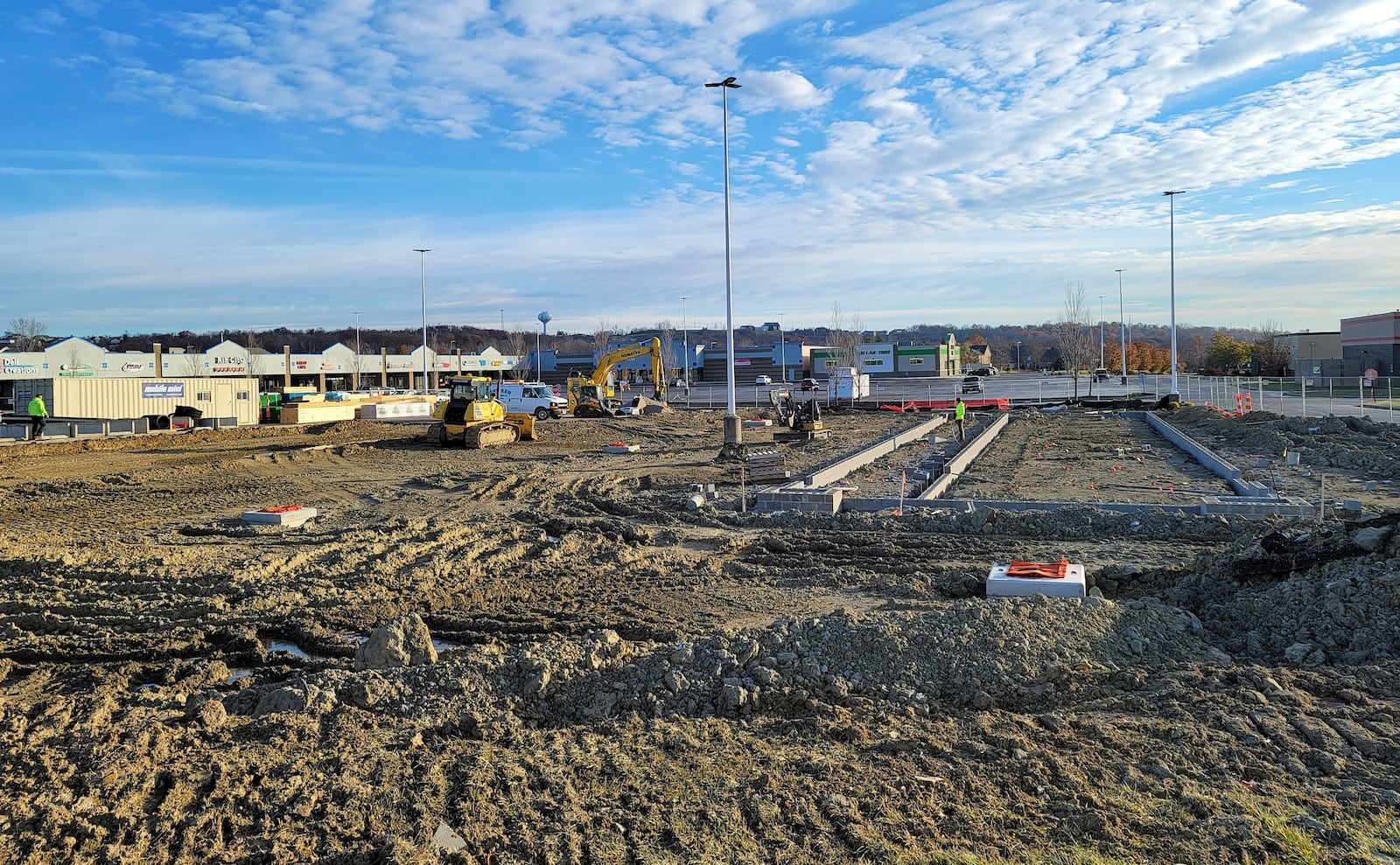 The future Flying Ace Express Car Wash is under construction at the Crossings at Gunn Eden Shopping Center.