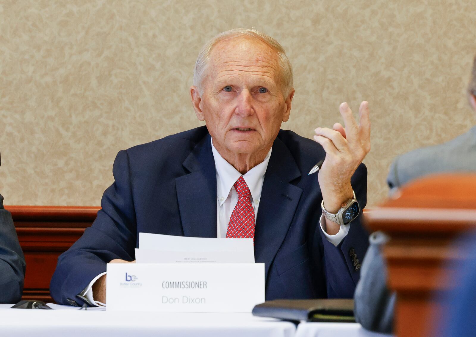 Butler County Commissioner Don Dixon speaks during a follow-up summit to discuss property taxes with state legislators and other elected officials Monday, June 24, 2024 in Hamilton. NICK GRAHAM/STAFF