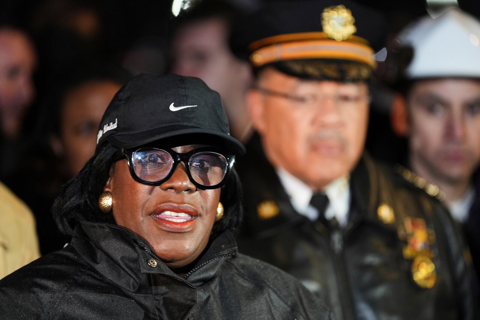 Philadelphia Mayor Cherelle Parker speaks during a news conference in Philadelphia, Friday, Jan. 31, 2025. (AP Photo/Matt Rourke)