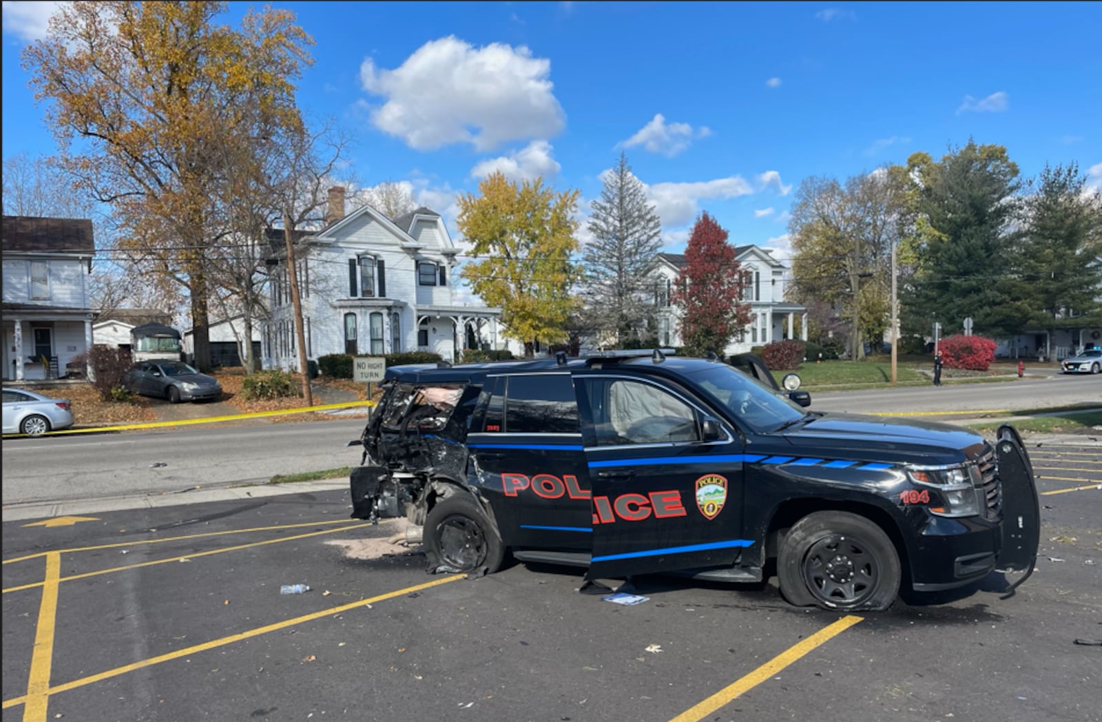 Two Franklin officers were injured and a police K9 Fury was killed as a result of a crash on Nov. 11, 2023, on South River Street by a wrong way driver. A 21-year-old Kentucky man is facing felony charges. CONTRIBUTED/FRANKLIN DIVISION OF POLICE