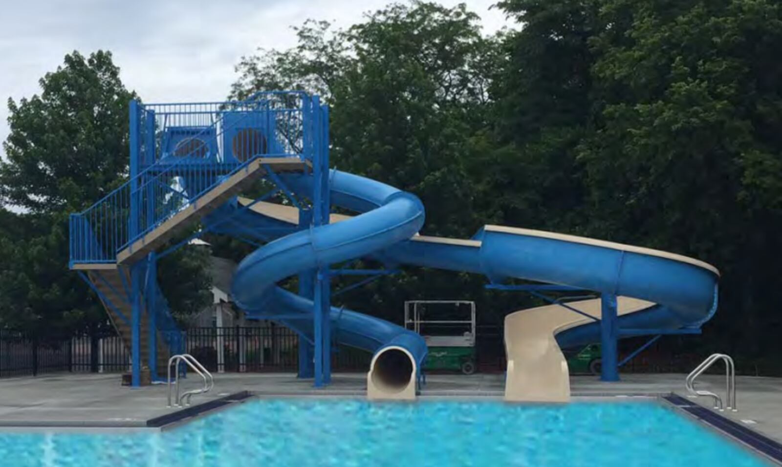 This double flume fiberglass water slide is one possible feature at the $3 million aquatic center at Atrium YMCA. SUBMITTED