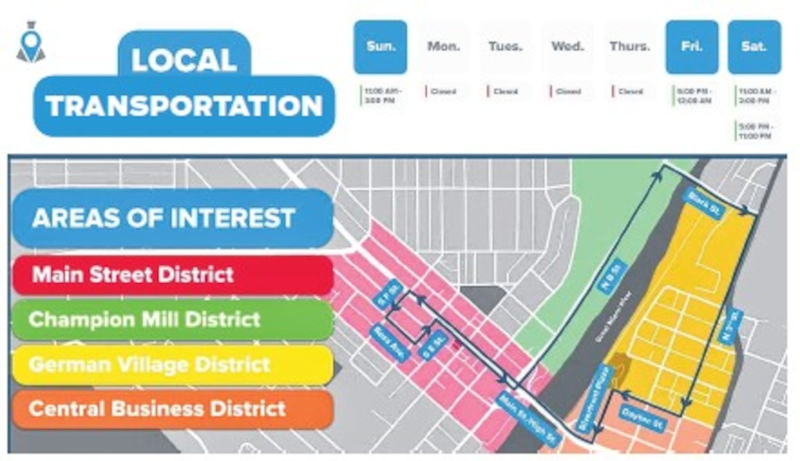 This is the initial route map for the LocalMotive free transportation service in the downtown and urban core areas of Hamilton. The route will be evaluated to look at expansion possibilities. PROVIDED/TVHamilton