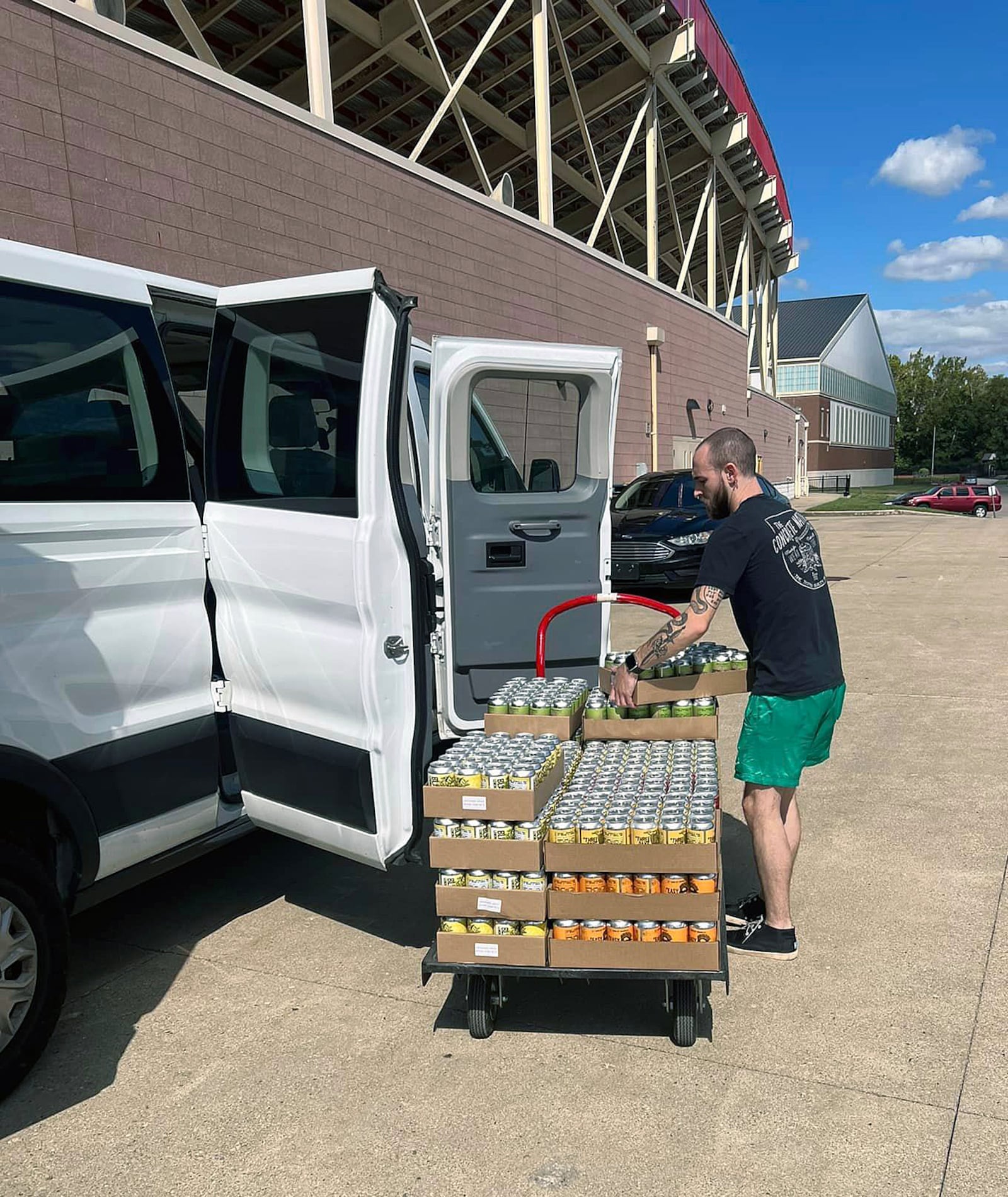 Patrick Espy is delivering Swine City Brewing's offerings to the concession area at Yager Stadium. Contributed photo