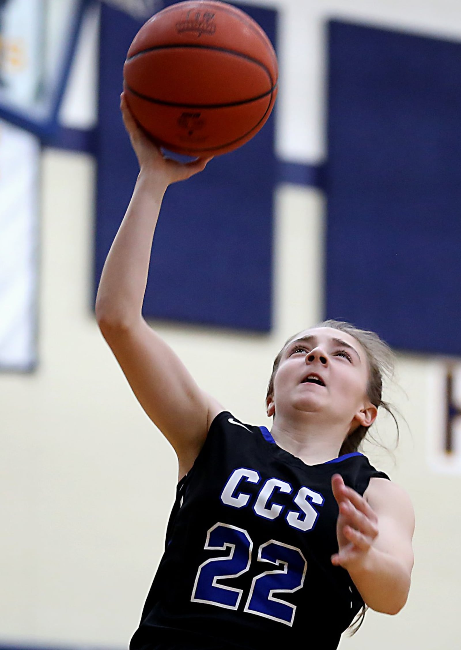 Cincinnati Christian guard Hannah Randall heads to the basket against Miami Valley Christian Academy on Tuesday night during a Division IV sectional game at Monroe. CONTRIBUTED PHOTO BY E.L. HUBBARD