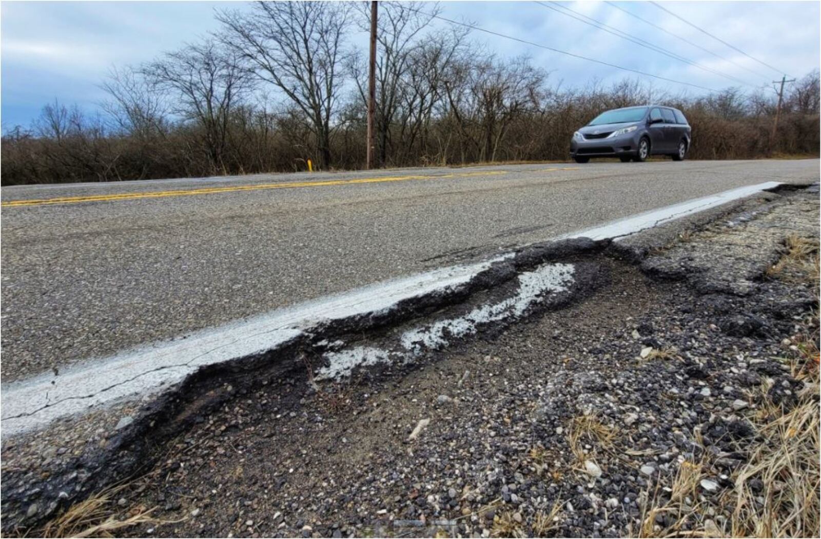 This section of Tylersville Road between Hamilton Enterprise Park Drive and Gateway Avenue is one if multiple roads scheduled to be paved in Hamilton in 2021. NICK GRAHAM / STAFF