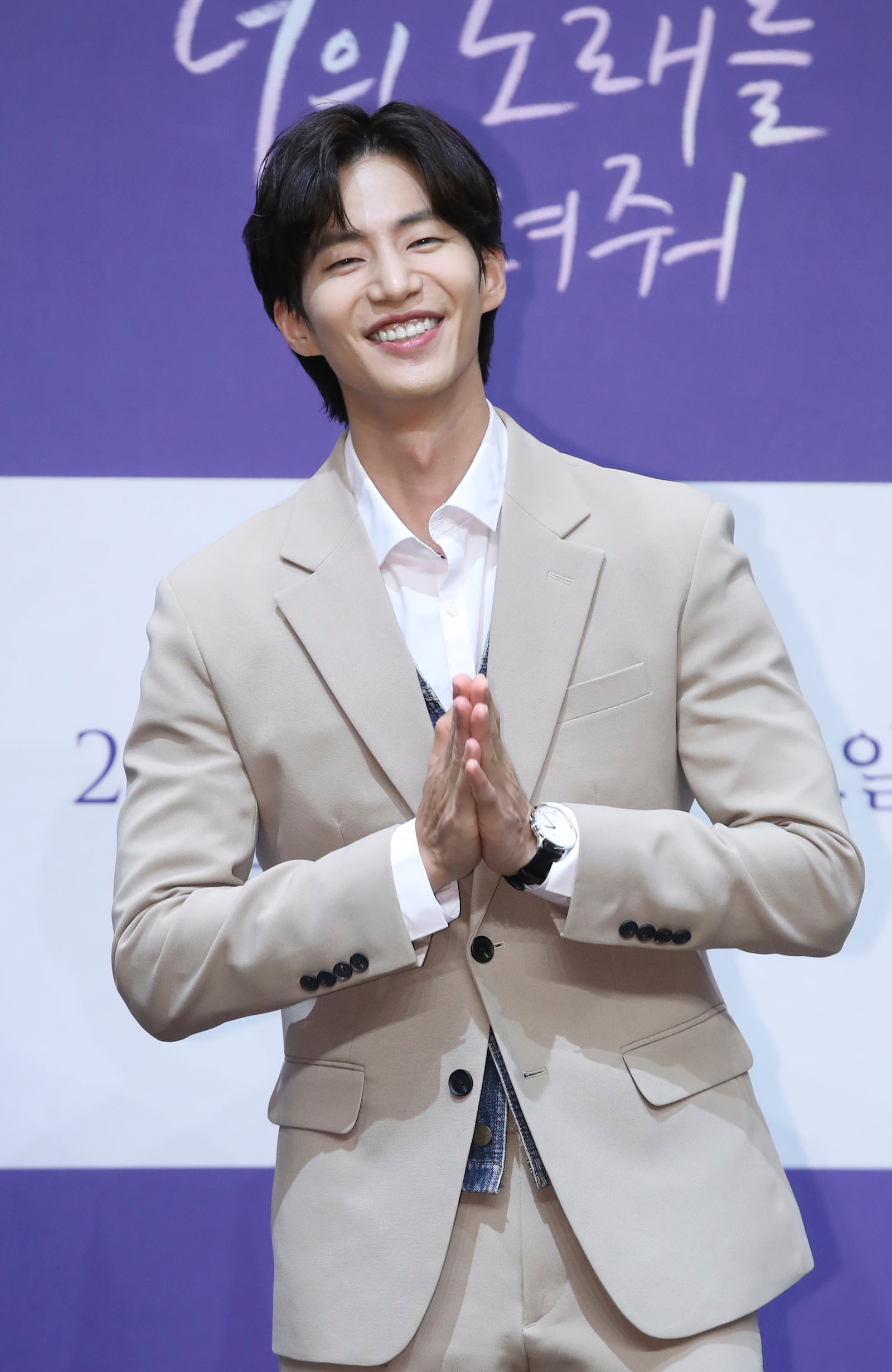 South Korean actor Song Jae-lim poses during a press conference to promote his television drama "I Wanna Hear Your Song" in Seoul, South Korea on Aug. 1, 2019. (Jo Soo-jung/Newsis via AP)