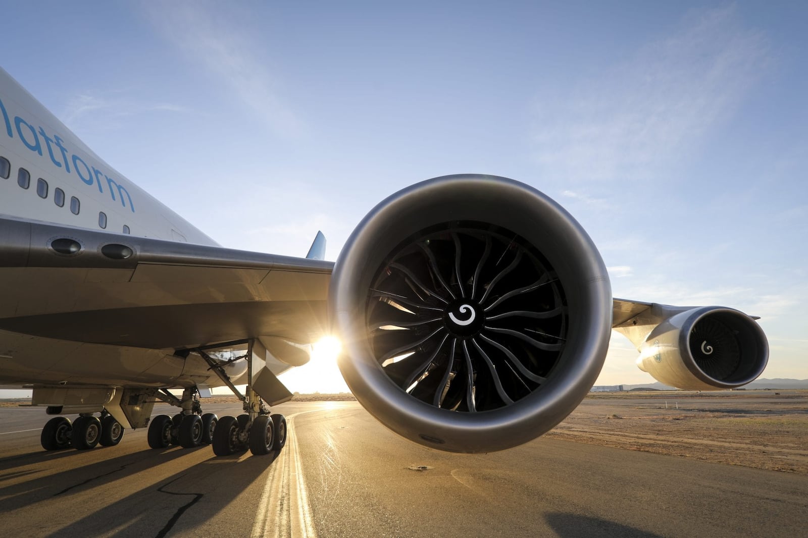 The GE9X engine on GE Aviation’s 747-400 Flying Test Bed. GE Aviation photo