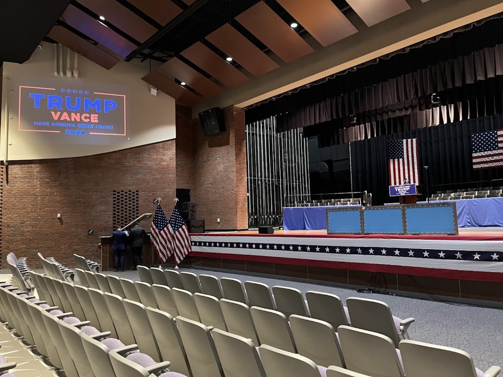 The Middletown High School auditorium early Monday. THOMAS GNAU/STAFF