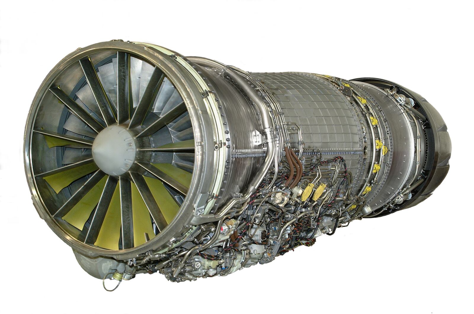 A photo the F110 engine, provided by GE Aviation.