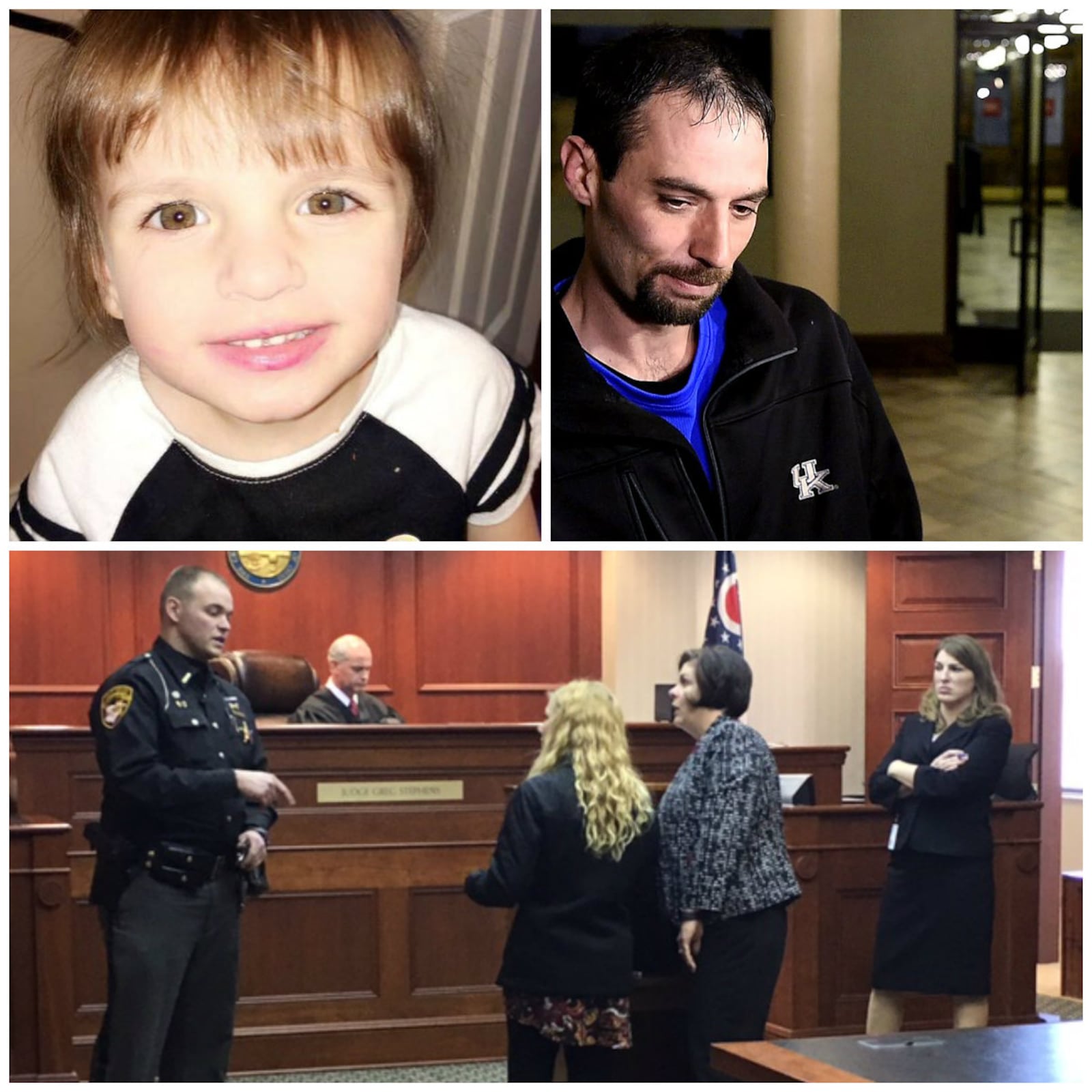 Top left, Hannah Wesche; right, Jason Wesche; bottom, Lindsay Partin at Thursday’s court arraignment