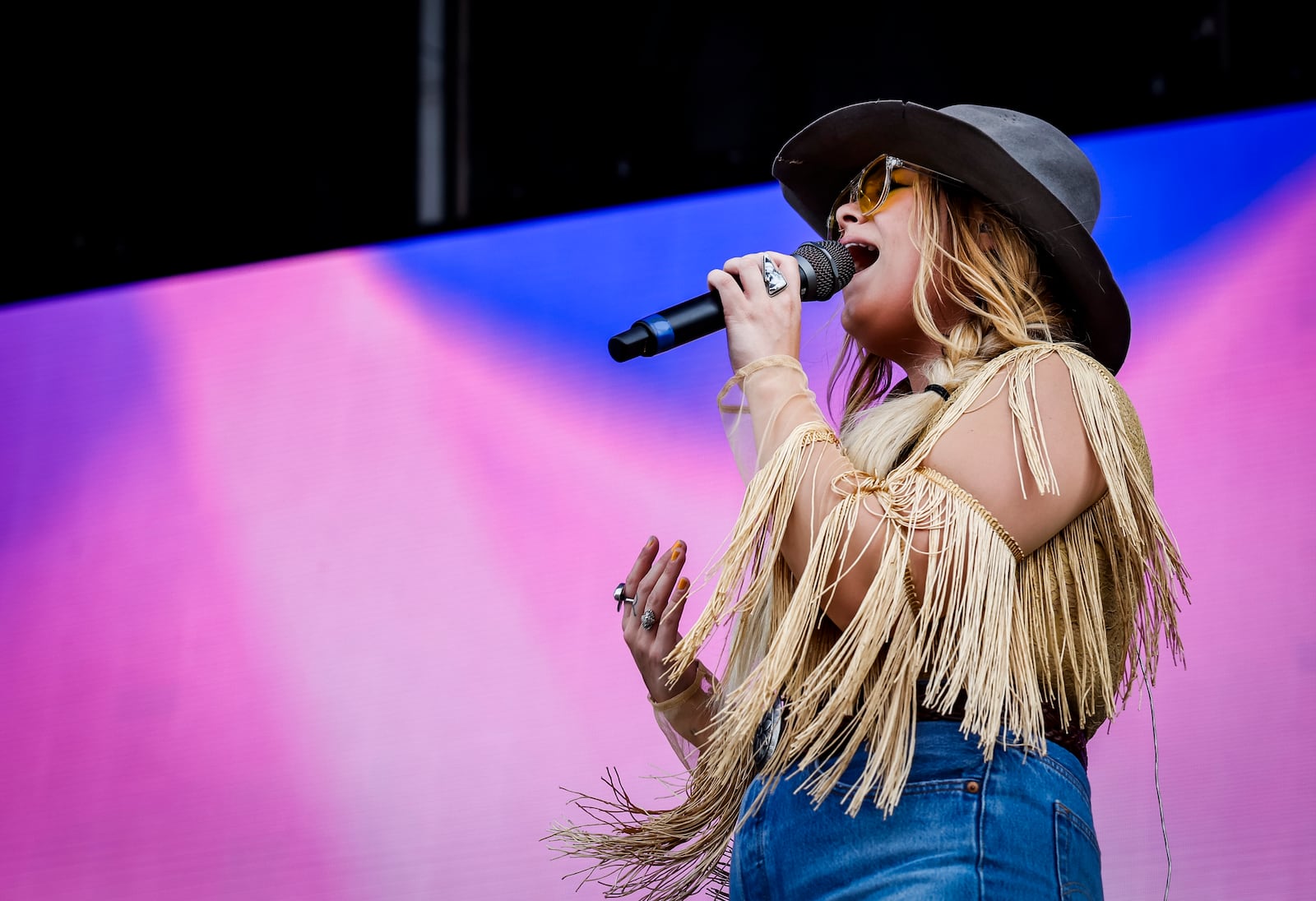 Ashland Craft performs with her band on day four of the first Voices of America Country Music Fest Sunday, Aug. 13, 2023 on the grounds of National Voice of America Museum of Broadcasting in West Chester Township. NICK GRAHAM/STAFF