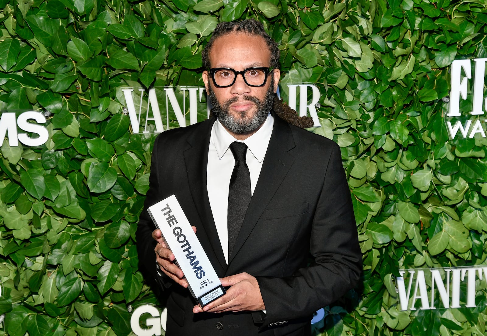 Franklin Leonard poses with the anniversary tribute award during The Gothams Film Awards at Cipriani Wall Street on Monday, Dec. 2, 2024, in New York. (Photo by Evan Agostini/Invision/AP)