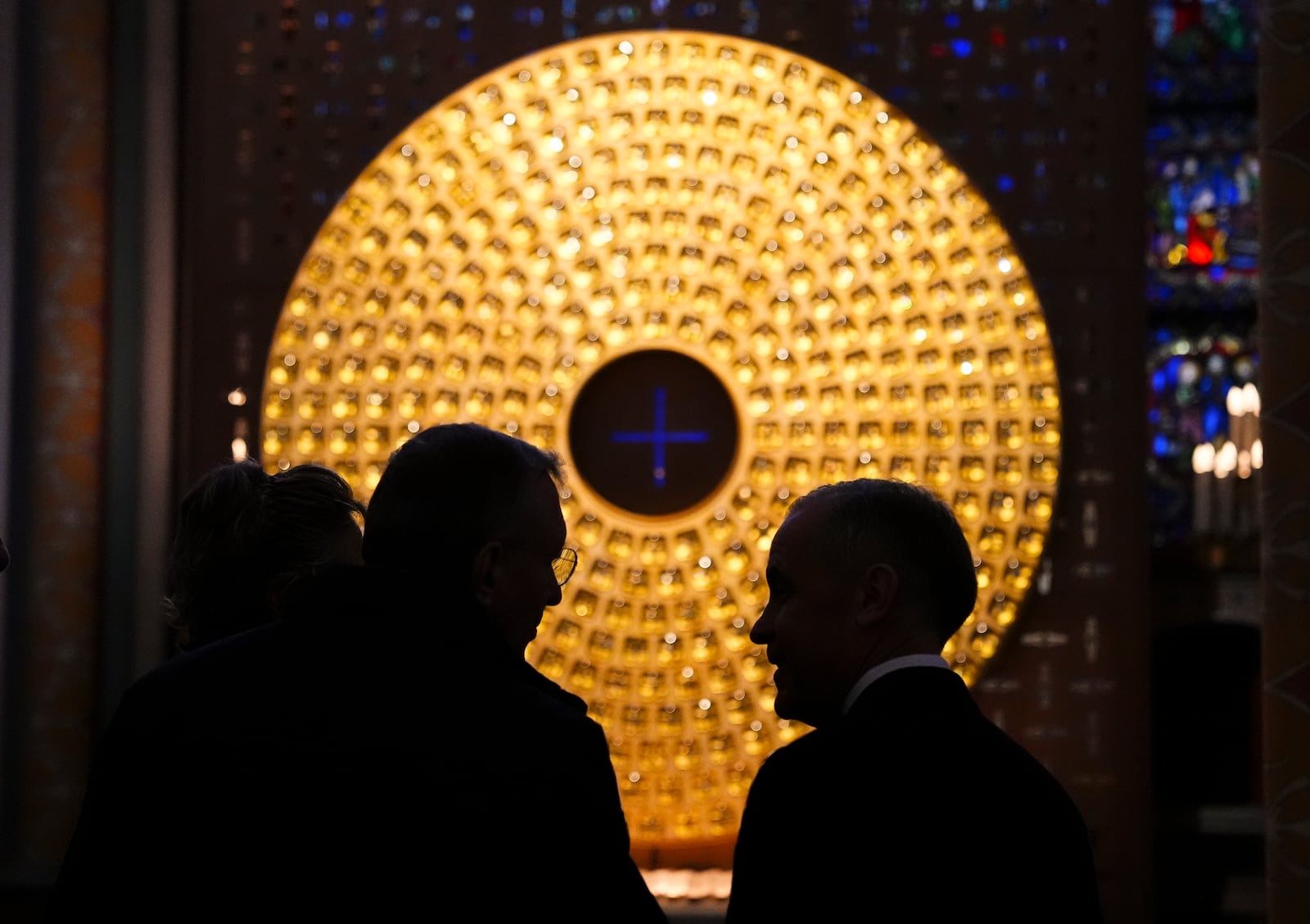 Canada's Prime Minister Mark Carney, right, tours Notre-Dame Cathedral in Paris, Monday, March 17, 2025. (Sean Kilpatrick/The Canadian Press via AP)