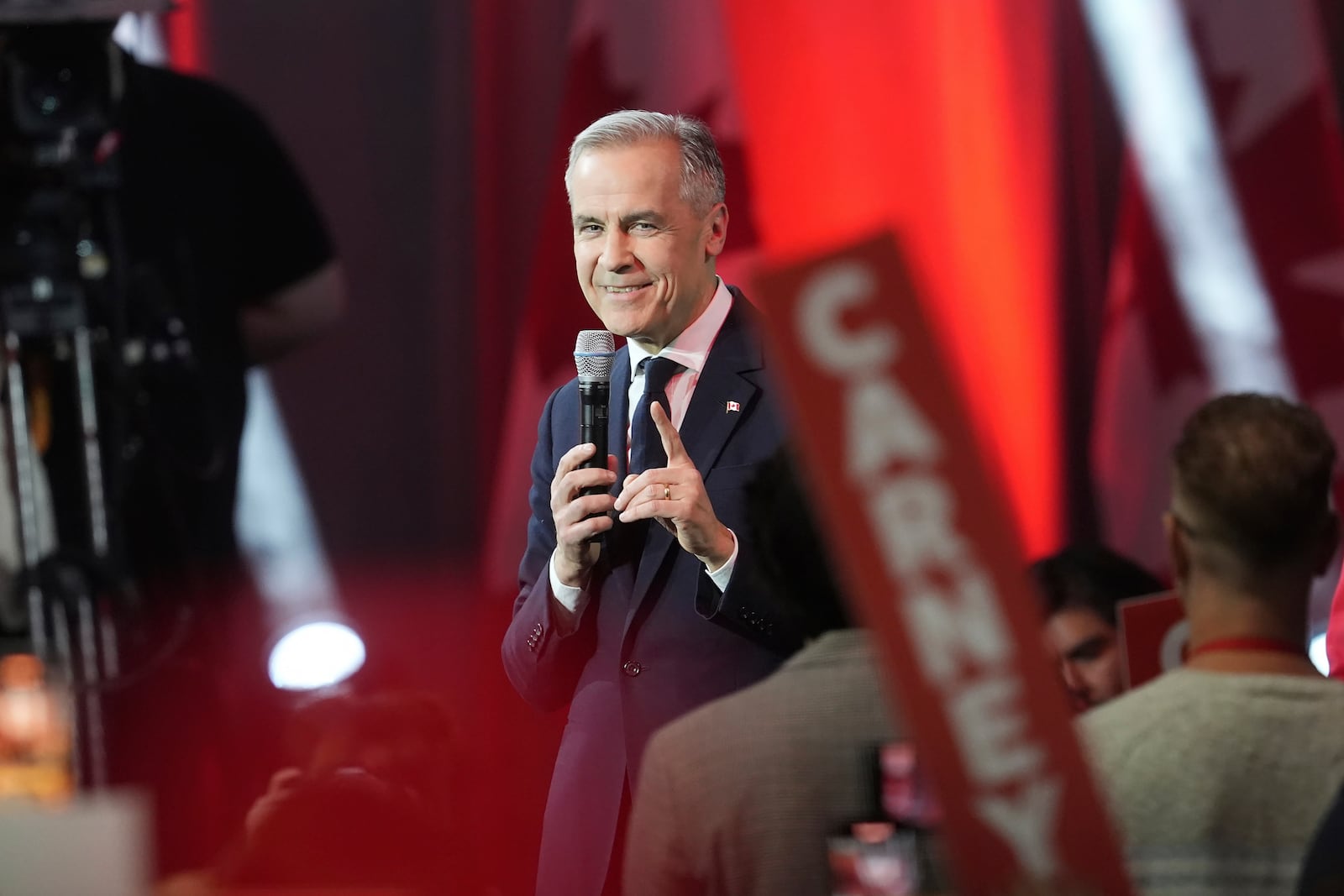 Liberal Party of Canada leadership candidate Mark Carney delivers a speech as he's introduced during the Liberal leadership announcement in Ottawa, Ontario, Sunday, March 9, 2025. (Adrian Wyld/The Canadian Press via AP)