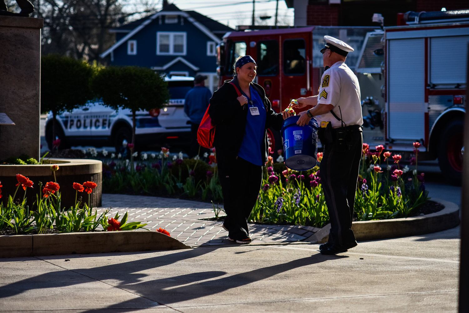 First responders show support for health care workers at local hospitals