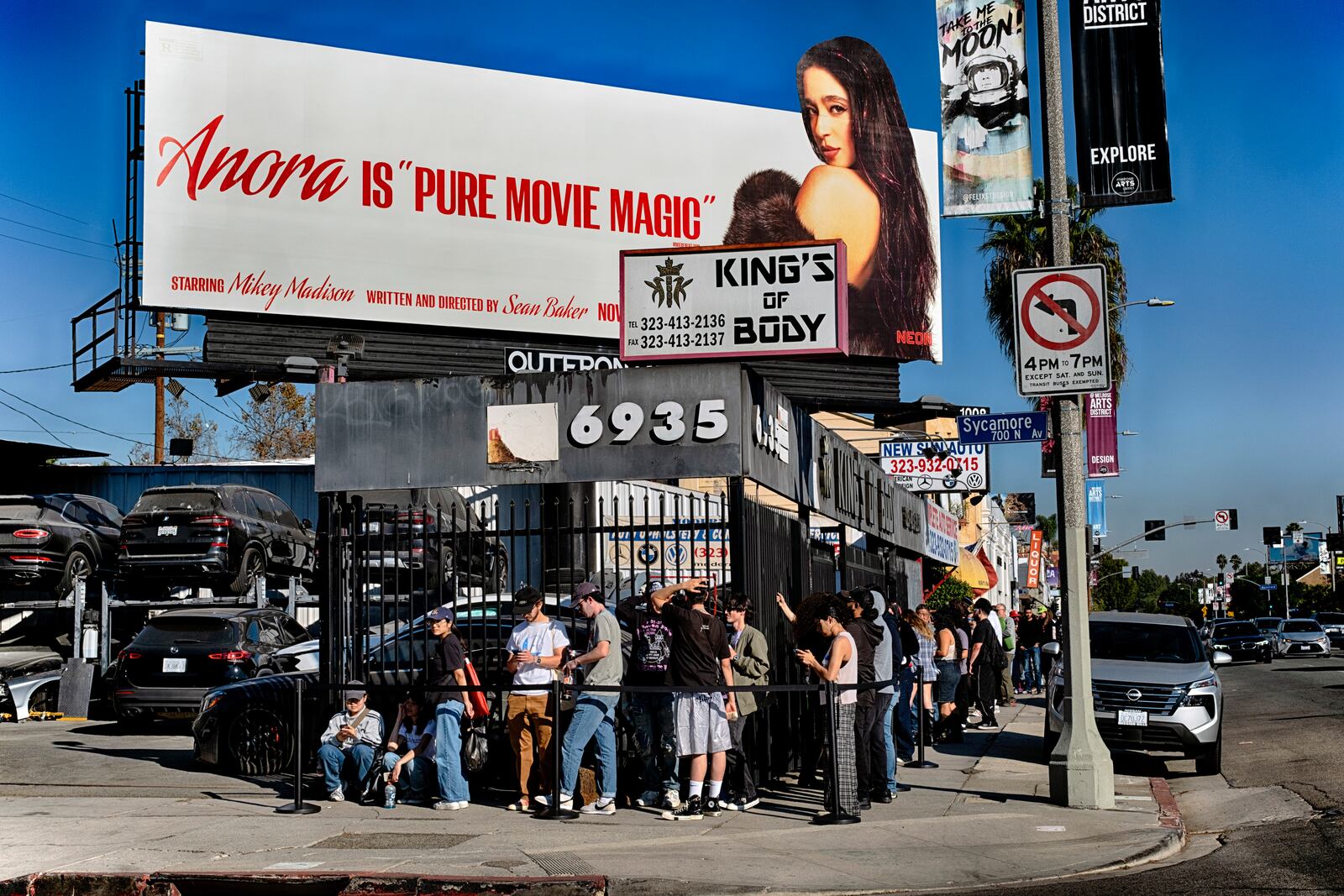 Anora movie fans line up at a merchandise Pop-Up event for recently released film Anora on Saturday, Nov. 9, 2024 in Los Angeles. (AP Photo/Richard Vogel)