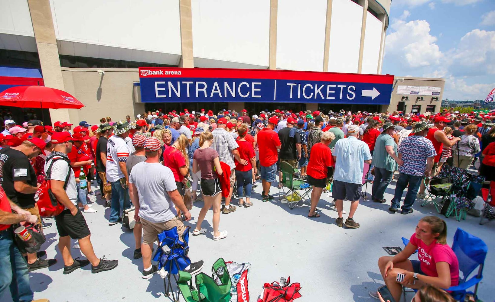 PHOTOS Crowd arrives for President Donald Trump rally in Cincinnati