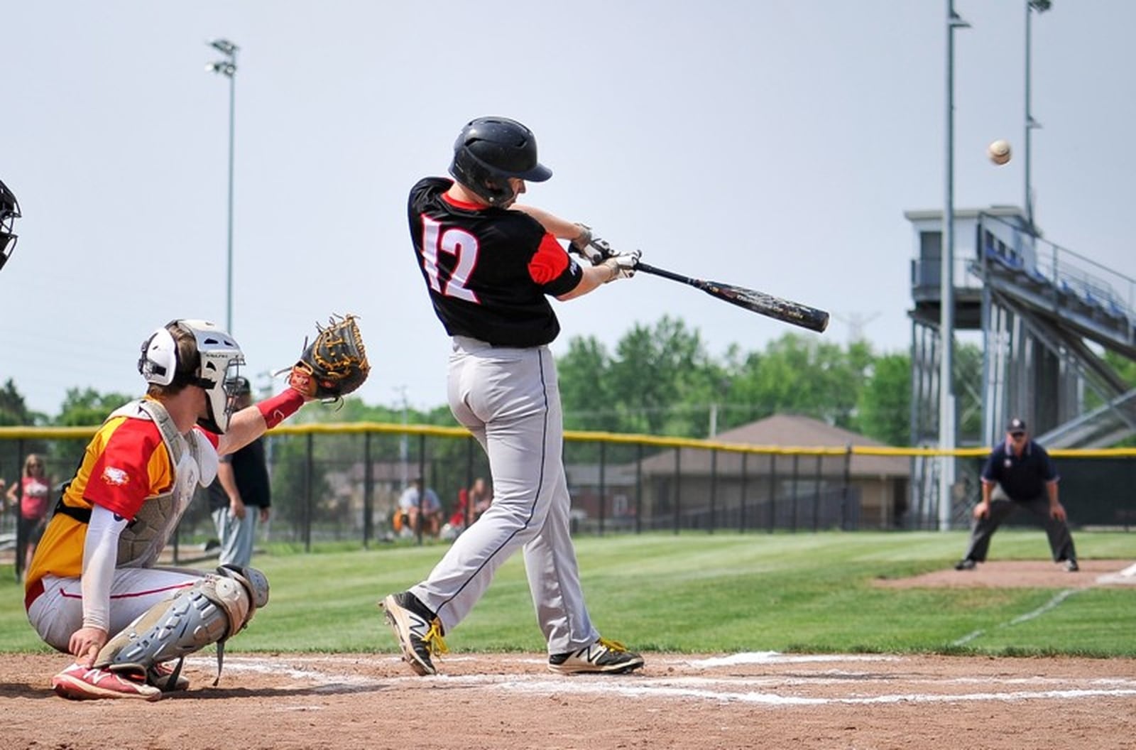 Franklin’s Casey Judy connects for a double during their Division II district championship baseball game against Fenwick on May 24 at Miamisburg High School in Miamisburg. Franklin won 11-2. NICK GRAHAM/STAFF