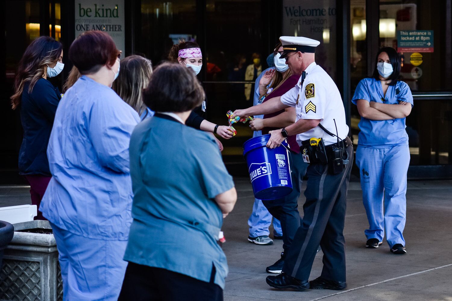 First responders show support for health care workers at local hospitals