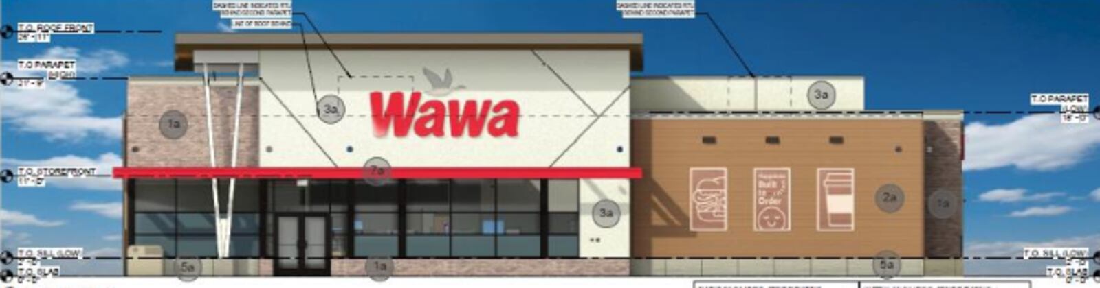 Rendering of a proposed Wawa store on Union Road in Middletown. SUBMITTED