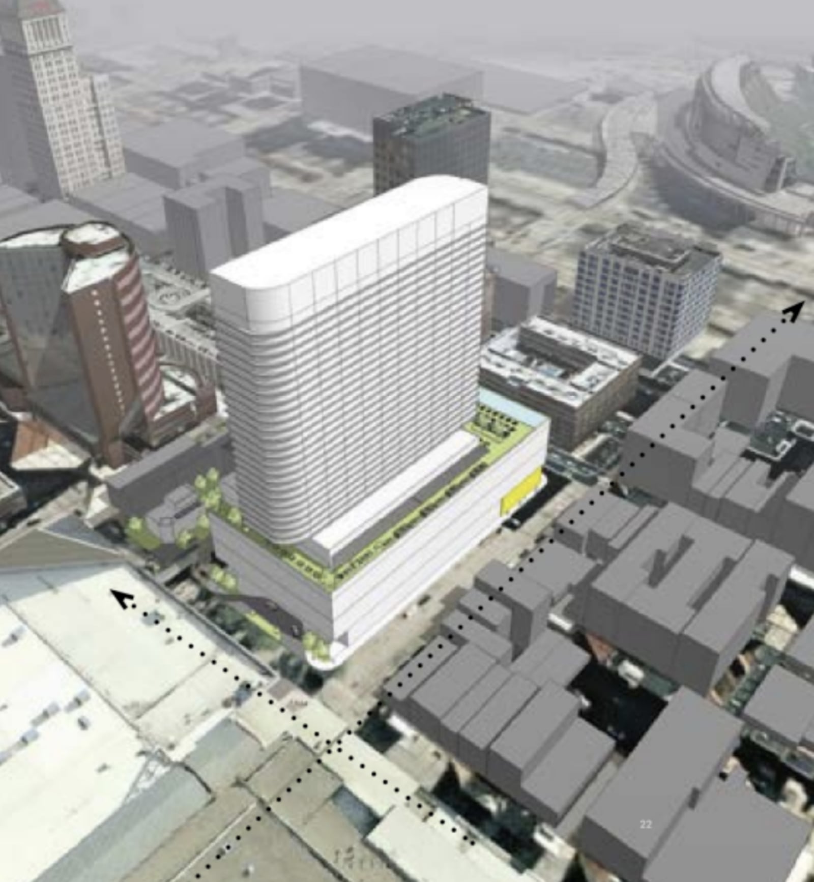 This is Newcrest Images proposal for a new downtown hotel at the Duke Energy Convention Center. NEWCREST IMAGES/CONTRIBUTED/WCPO