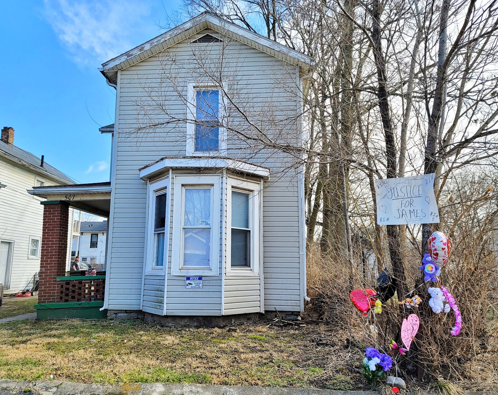 Brittany Gosney and James Hamilton were charged on Sunday, Feb. 28, 2021 in connection to the death of 6-year-old James Robert Hutchinson of Middletown. James Hamilton admitted to police he kept the boy’s body in this Crawford Street house and then took part in disposing of it in the Ohio River. NICK GRAHAM / STAFF