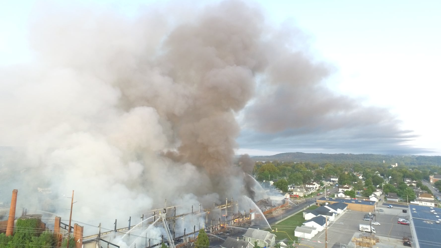 PHOTOS: Crews battle massive warehouse fire in Hamilton