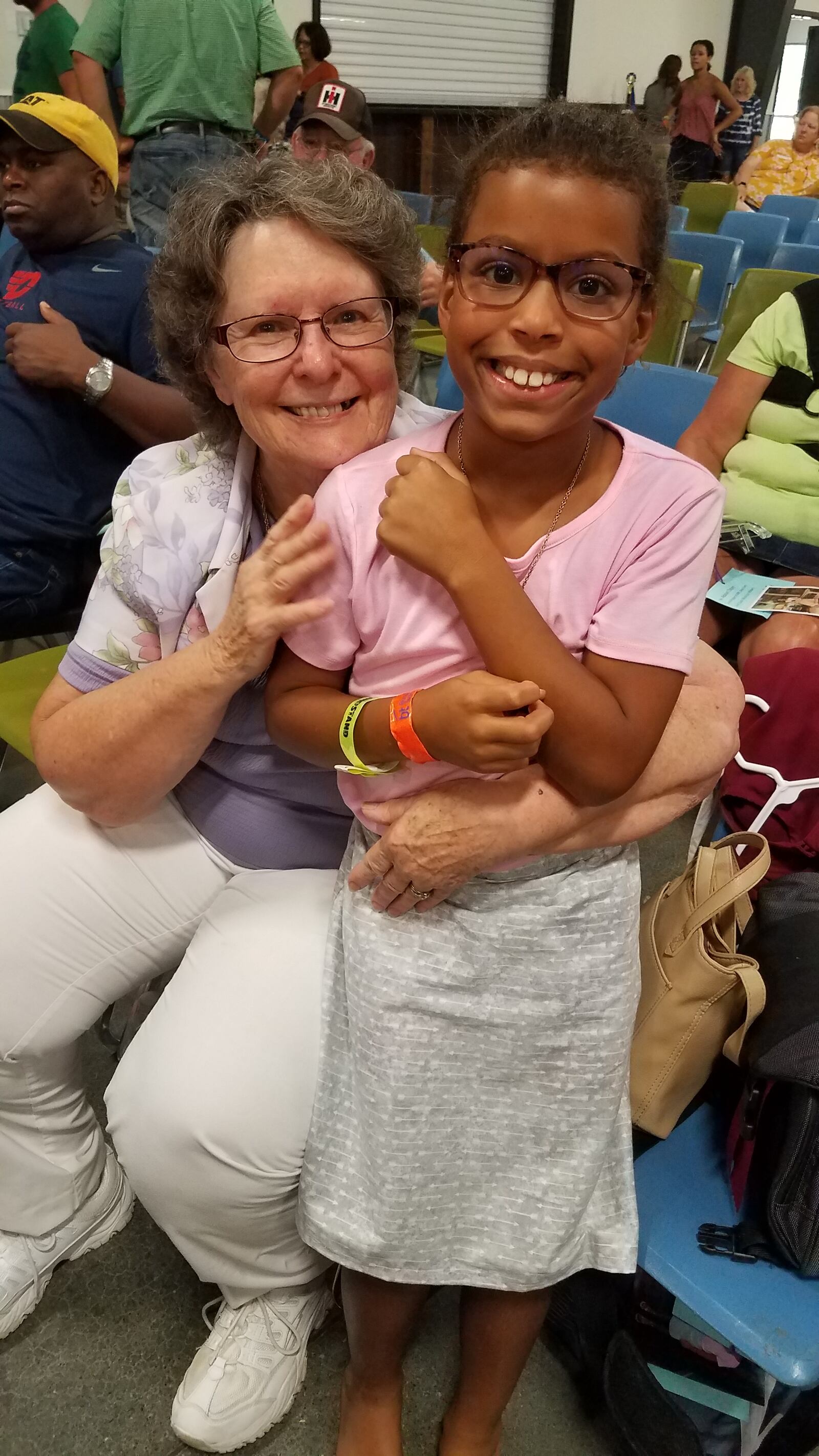 Miranda Kidd, 9, recently displayed the skirt she sewed as part of the 4-H club. Family friend Janet Streit attended the fair to show her support. PROVIDED