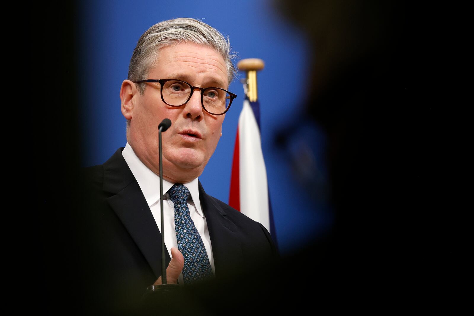 FILE - Britain's Prime Minister Keir Starmer speaks during a press conference at NATO headquarters in Brussels, Monday, Feb. 3, 2025. (AP Photo/Omar Havana, Pool, File)