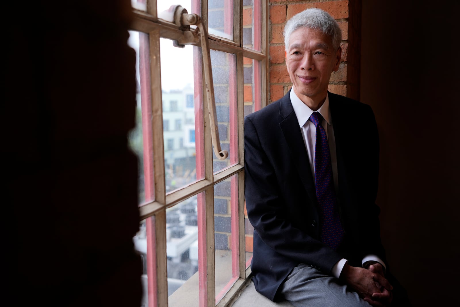 Lee Hsien Yang, who has been granted political asylum in the UK from what he called persecution in Singapore, as he is interviewed by Associated Press in London, Monday, Oct. 28, 2024. (AP Photo/Kirsty Wigglesworth)