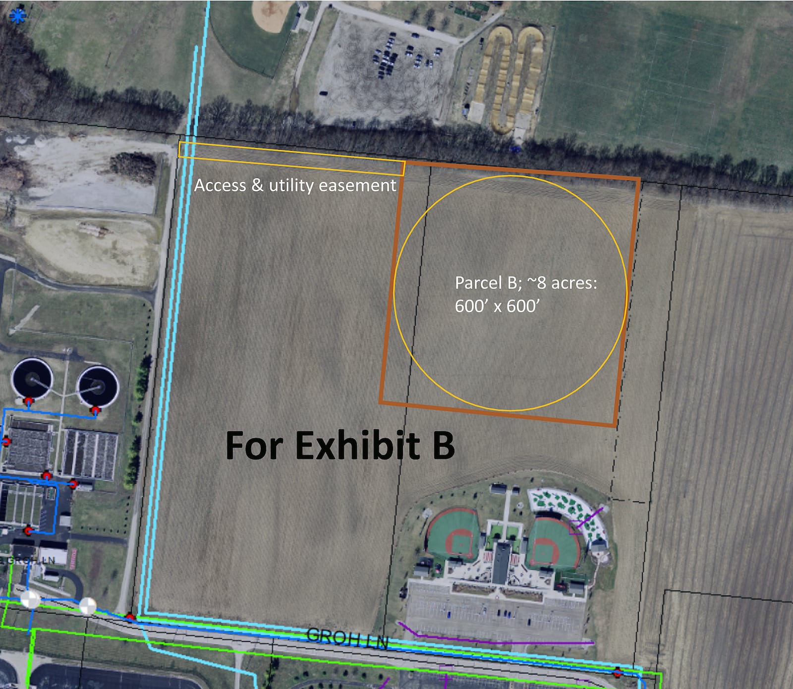 In a proposed land swap between Fairfield and Hamilton, Hamilton would get this 8-acre site behind the Joe Nuxhall Miracle League fields owned by Fairfield in exchange for land owned by Hamilton adjacent to Fairfield's Nilles Road fire headquarters. Contributed photo