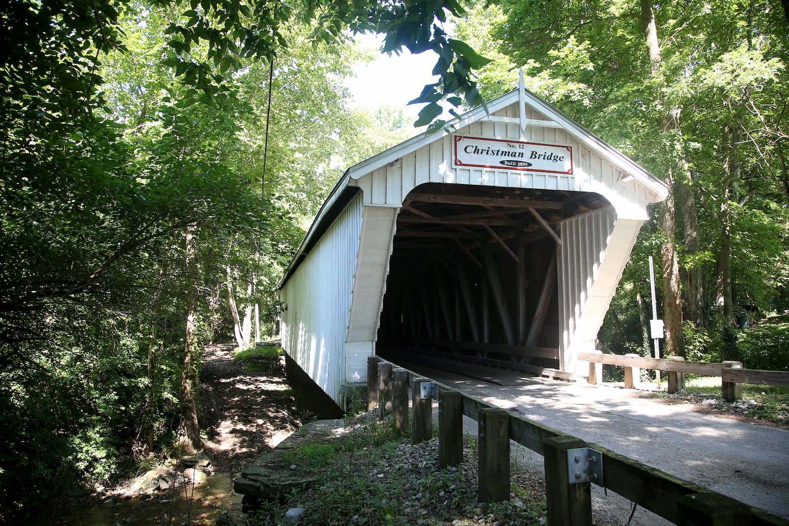 Christman Bridge, on Eaton-New Hope Road, is one of eight  covered bridges in Preble County. LISA POWELL / STAFF