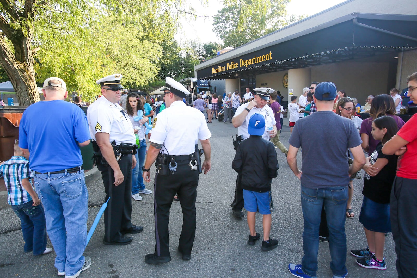 The Hamilton Police Department held an Open House at the department headquarters, Thursday, Aug.  10, for members of the public to meet officers and see some of the equipment they use. GREG LYNCH / STAFF