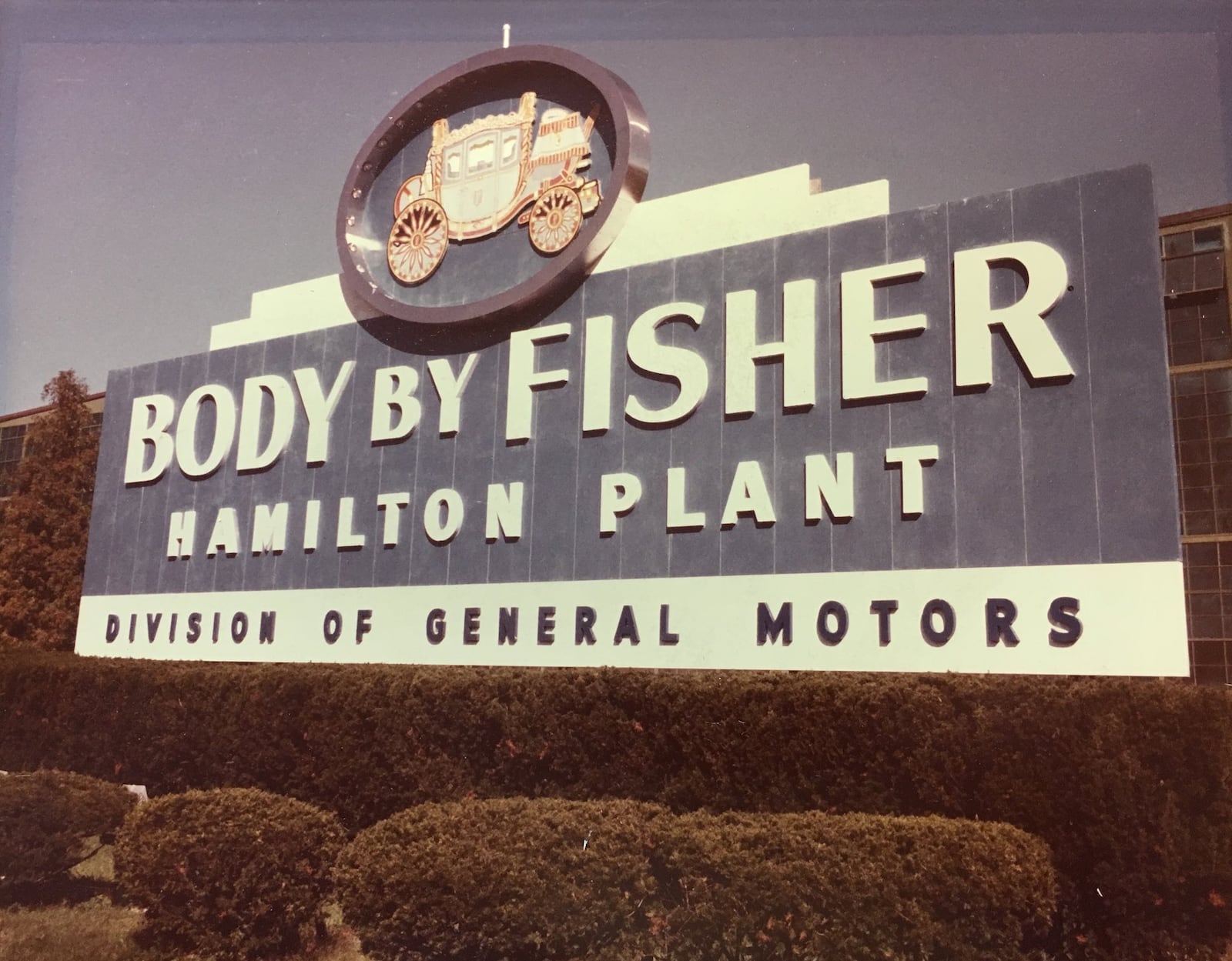 Pictured is the Fisher Body plant marquee at the corner of Dixie Highway and Symmes Road. it was built in 1946 and operated until 1987. It closed its doors in 1989. PROVIDED/UAW LOCAL 233 RETIREES