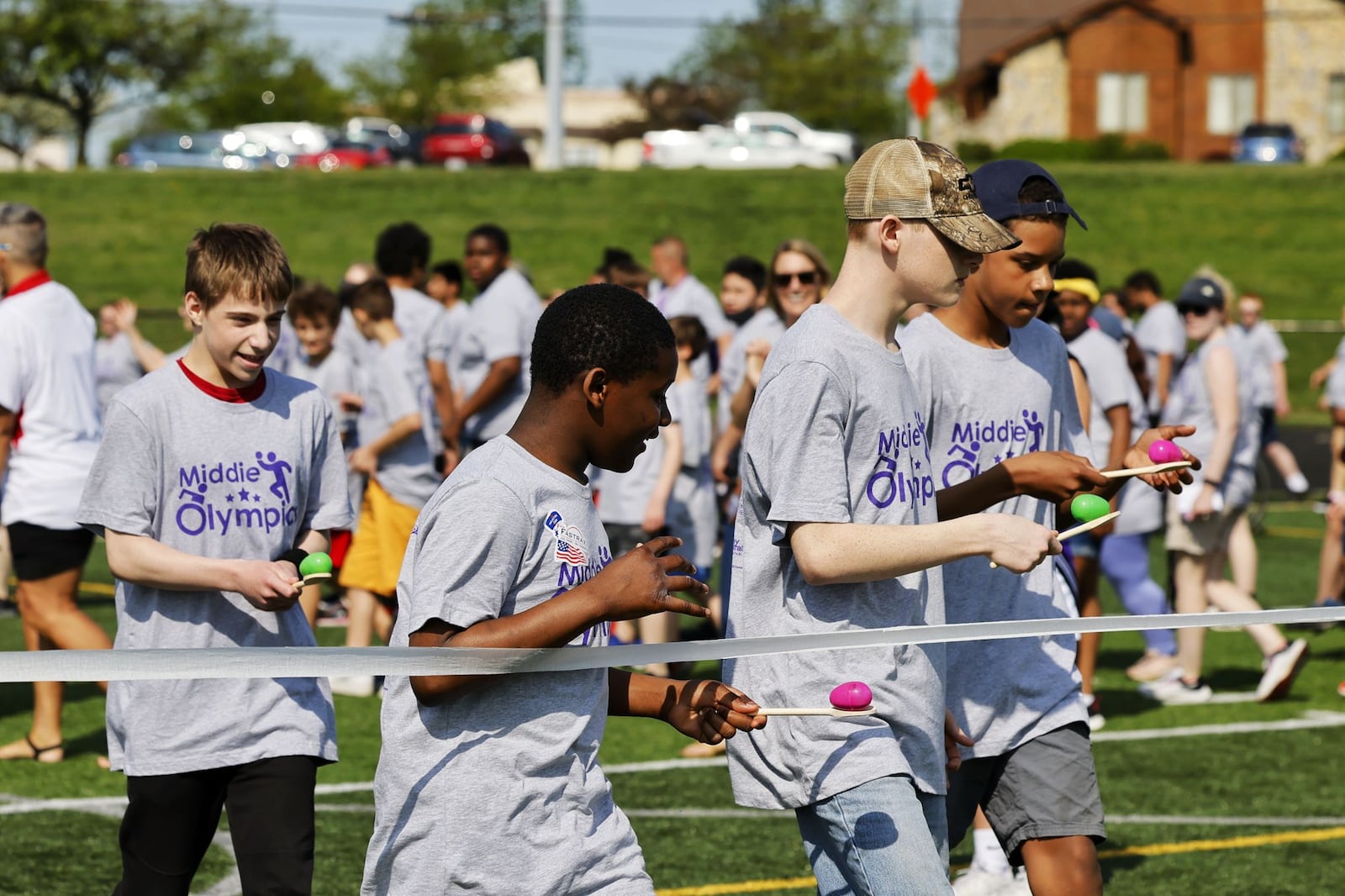 Middletown schools held their Middie Olympics day Thursday, May 12, 2022 at Middletown High School. Community and student volunteers helped and students from all Middletown schools participated. NICK GRAHAM/STAFF